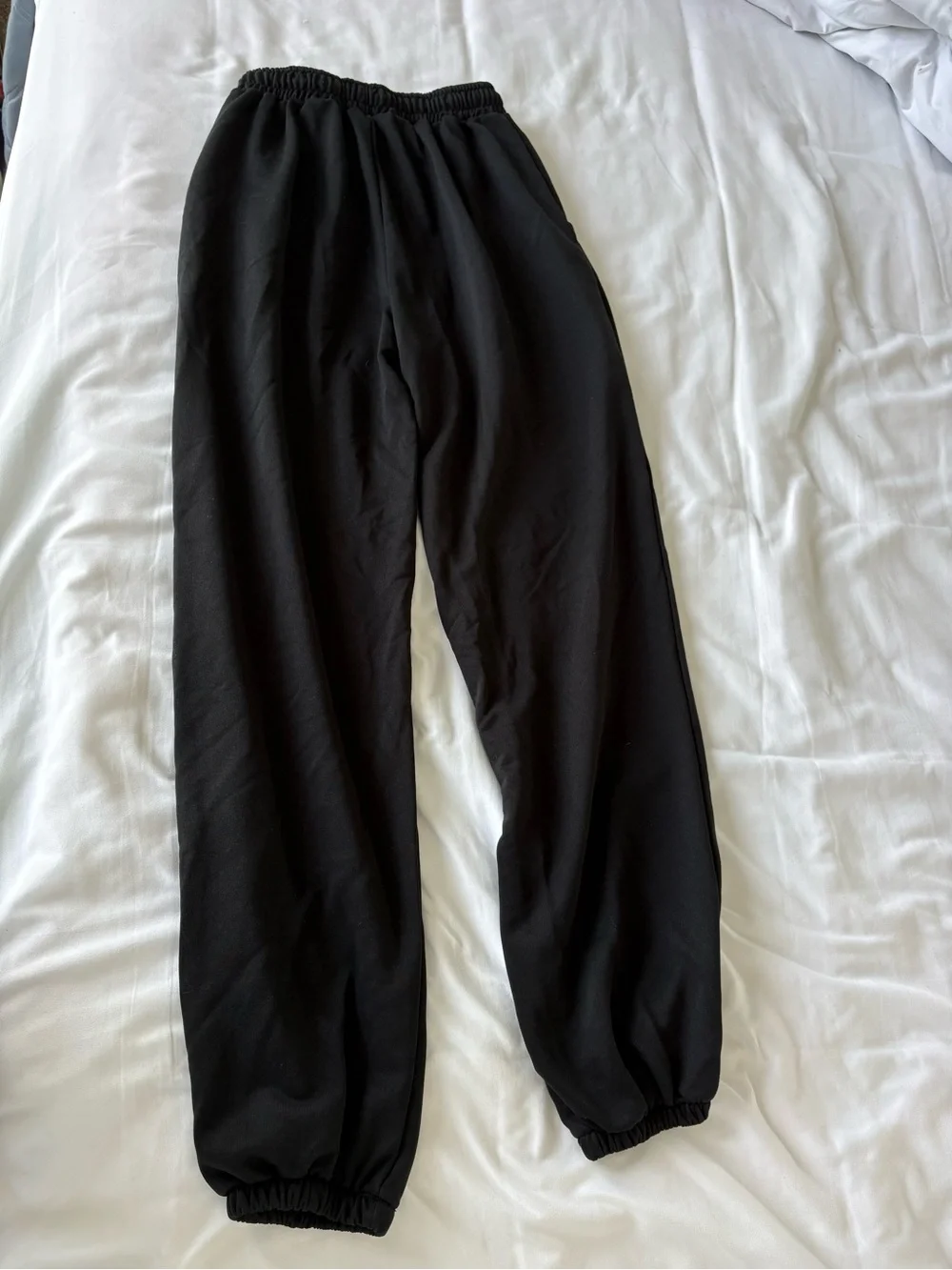 Womens Black Cuffed Sweatpants